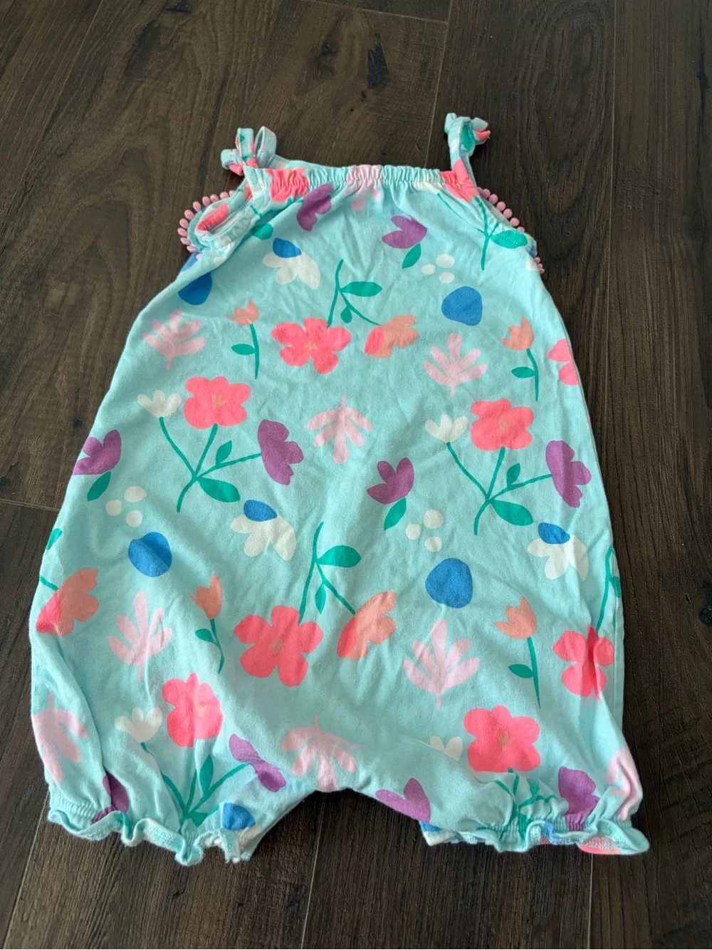Carter's Pink and Aqua Floral Romper